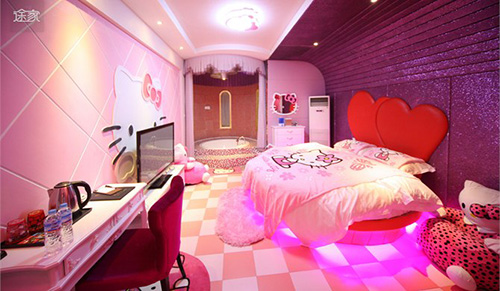 粉色装修饭店粉色餐厅壁纸图片15