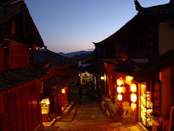 丽江风景图片:古城夜景
