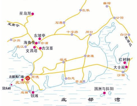 北海地图 北海旅游地图 北海旅游景点地图