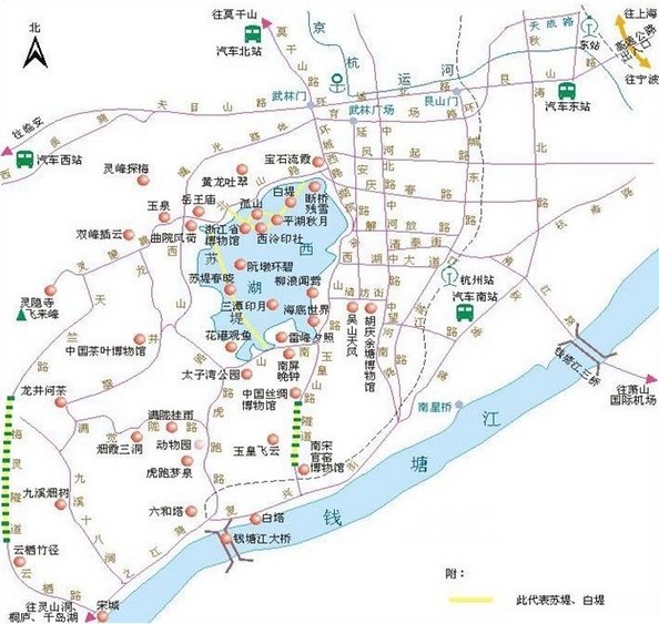 杭州西湖地图 2013杭州西湖旅游地图