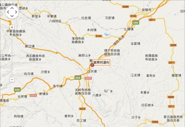 黄果树大瀑布位于贵州省的安顺市,在一个宁布依族苗族自治县内,距离