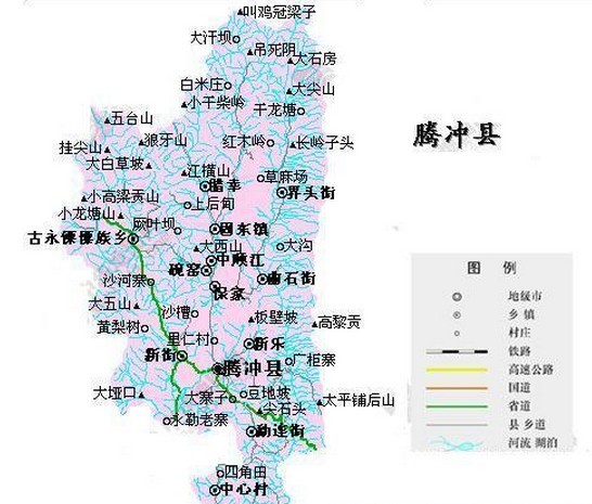 腾冲县地图 腾冲火山旅游之美食 腾冲美食深受游客们的欢迎,腾冲棕包