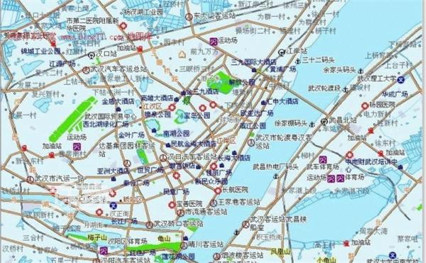 武汉旅游地图 武汉旅游景点分布图   武汉是武昌,汉口,汉阳三地的合称