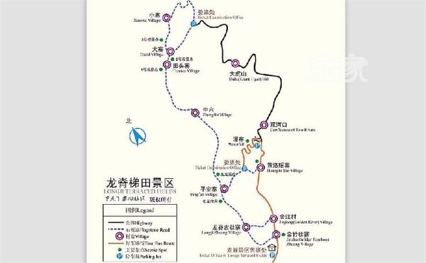 龙脊梯田旅游地图