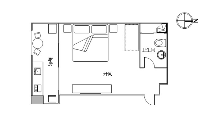 烟台途家银都财富实木简约大床房