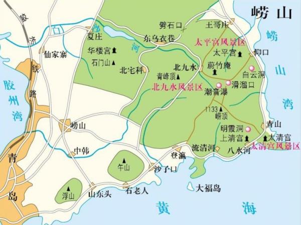 青岛名山地图图片