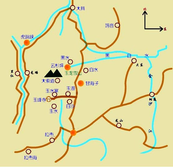 2013玉龙雪山游览路线 玉龙雪山游览图