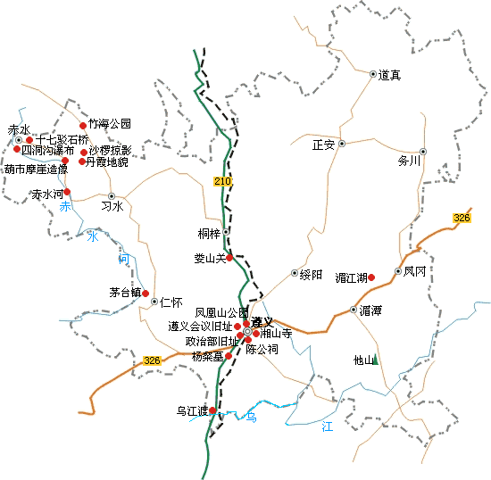 2013遵义地图 贵州遵义旅游地图