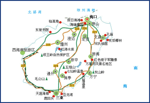 海南五指山地图 五指山旅游地图