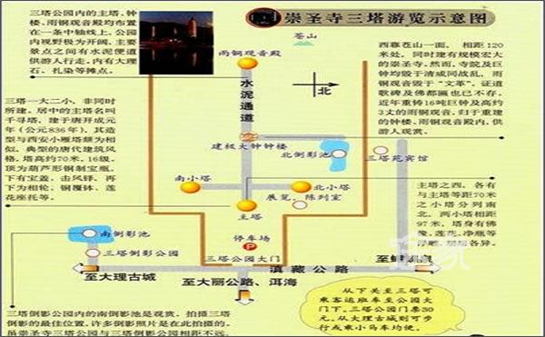 大理崇圣寺三塔地图图片